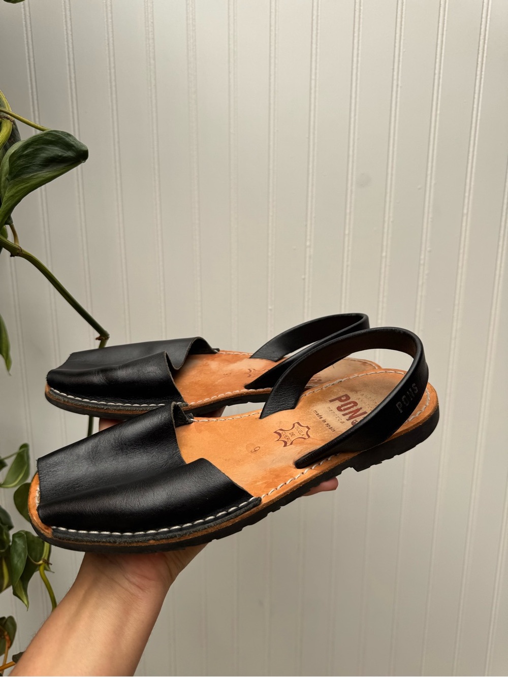 PONS 510 Classic Style Women Avarca Sandals Black 9 - Picture 5 of 6